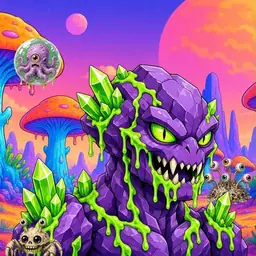 Oozlings #5070, Crystal Rock · Mushroom Desert