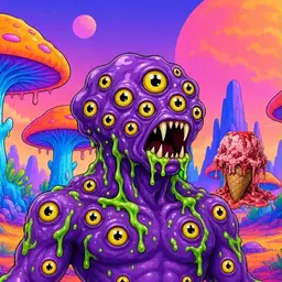 Oozlings #5071, Eyeball Cluster · Mushroom Desert