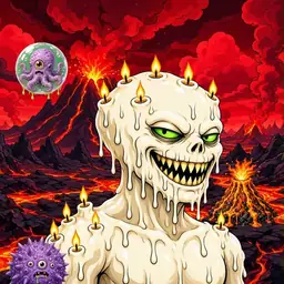 Oozlings #5075, Candle Wax · Lava Fields