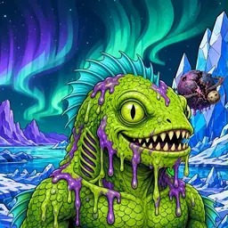 Oozlings #5076, Swamp Fish · Aurora Ice