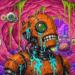 Oozlings #5077, Rusty Robot · Flesh Cave