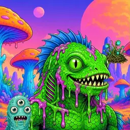 Oozlings #508, Mutated Swamp Fish · Mushroom Desert