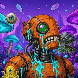 Oozlings #5086, Rusty Robot · Fungus Forest