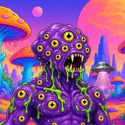 Oozlings #5087, Eyeball Cluster · Mushroom Desert