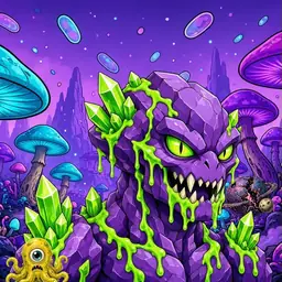 Oozlings #5093, Crystal Rock · Fungus Forest