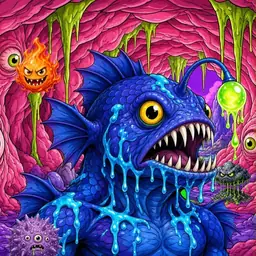 Oozlings #5097, Anglerfish · Flesh Cave