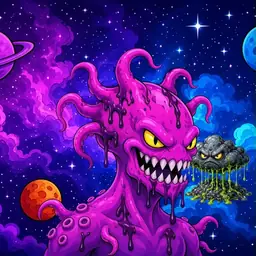 Oozlings #51, Squid · Void Nebula