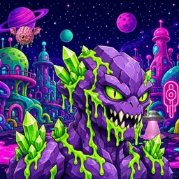 Oozlings #511, Crystal Rock · Neon City