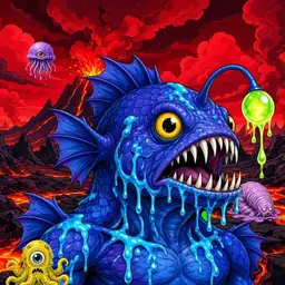 Oozlings #5116, Anglerfish · Lava Fields