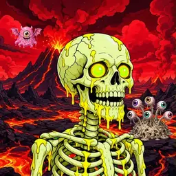Oozlings #5118, Mutated Skull · Lava Fields