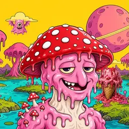 Oozlings #5121, Mushroom Head · Turquoise Swamp