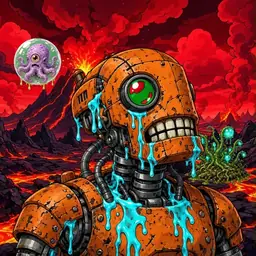 Oozlings #5124, Rusty Robot · Lava Fields