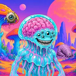 Oozlings #5128, Jellyfish Brain · Mushroom Desert