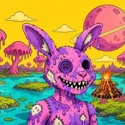 Oozlings #5130, Zombie Bunny · Turquoise Swamp