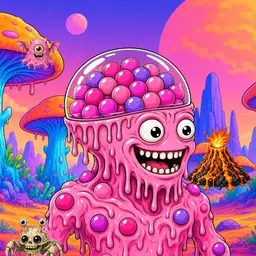 Oozlings #5131, Gumball Brain · Mushroom Desert