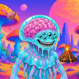 Oozlings #5133, Jellyfish Brain · Mushroom Desert