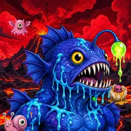 Oozlings #5137, Anglerfish · Lava Fields