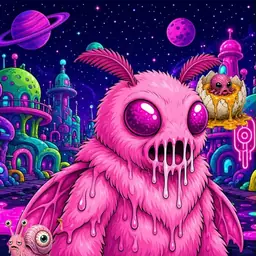 Oozlings #5149, Mutant Moth · Neon City