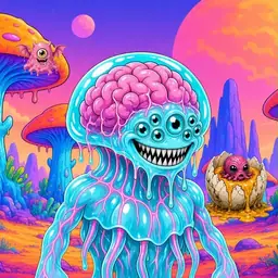Oozlings #5151, Jellyfish Brain · Mushroom Desert