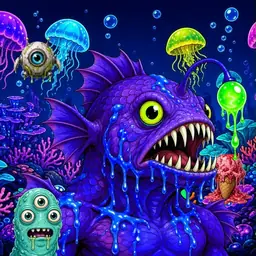 Oozlings #5153, Mutated Anglerfish · Glow Reef