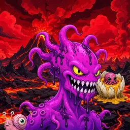 Oozlings #5158, Squid · Lava Fields