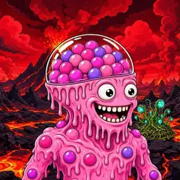 Oozlings #516, Gumball Brain · Lava Fields