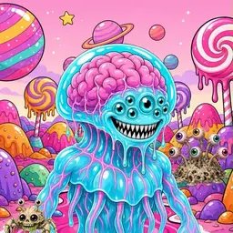 Oozlings #5167, Jellyfish Brain · Candy Planet