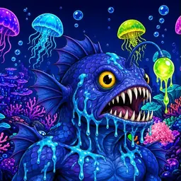 Oozlings #5168, Anglerfish · Glow Reef