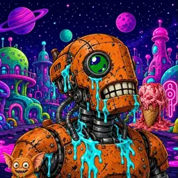 Oozlings #5171, Rusty Robot · Neon City
