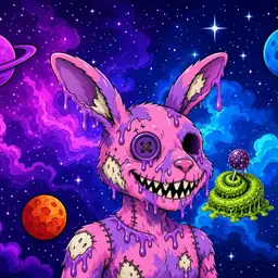 Oozlings #5172, Zombie Bunny · Void Nebula