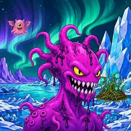 Oozlings #5176, Squid · Aurora Ice