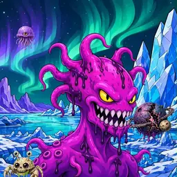 Oozlings #5183, Squid · Aurora Ice