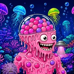 Oozlings #5191, Gumball Brain · Glow Reef