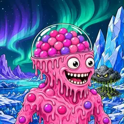 Oozlings #5192, Gumball Brain · Aurora Ice