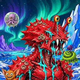 Oozlings #5193, Crab · Aurora Ice