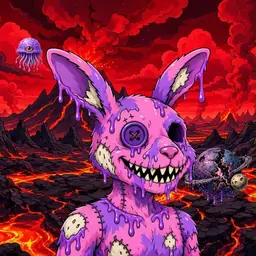 Oozlings #5199, Zombie Bunny · Lava Fields