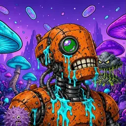 Oozlings #520, Rusty Robot · Fungus Forest