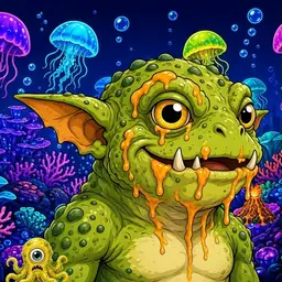 Oozlings #5200, Toad Goblin · Glow Reef