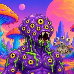 Oozlings #5202, Eyeball Cluster · Mushroom Desert