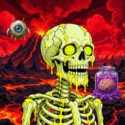 Oozlings #5205, Mutated Skull · Lava Fields