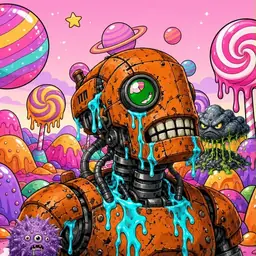 Oozlings #5206, Rusty Robot · Candy Planet