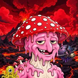 Oozlings #522, Mushroom Head · Lava Fields