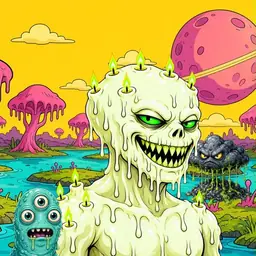 Oozlings #5221, Mutated Candle Wax · Turquoise Swamp