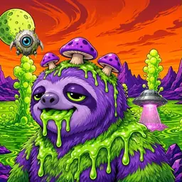 Oozlings #5222, Slime Sloth · Acid Lake