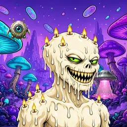 Oozlings #5223, Candle Wax · Fungus Forest