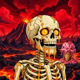 Oozlings #5224, Skull · Lava Fields