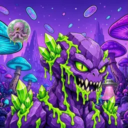 Oozlings #5227, Crystal Rock · Fungus Forest