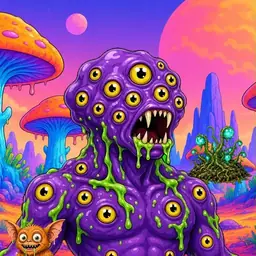 Oozlings #5229, Eyeball Cluster · Mushroom Desert