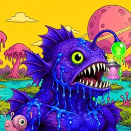 Oozlings #5231, Mutated Anglerfish · Turquoise Swamp