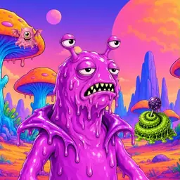 Oozlings #5232, Mutated Slug · Mushroom Desert